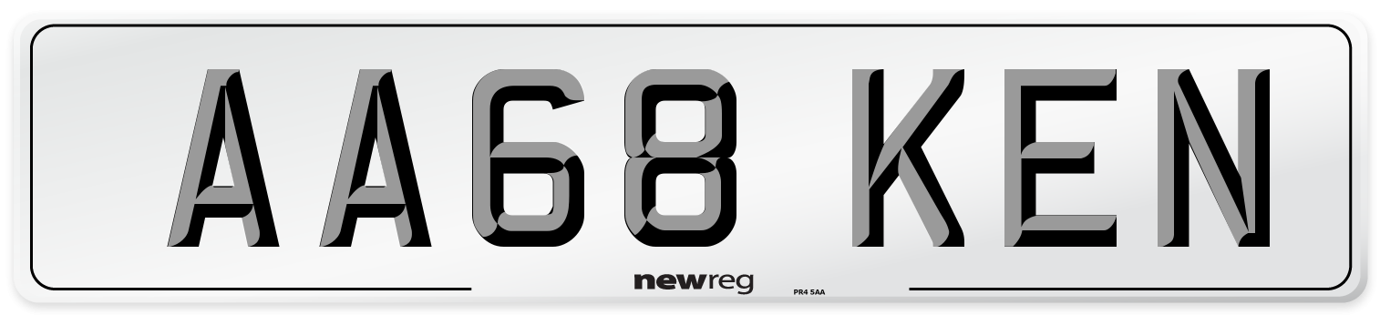 AA68 KEN Number Plate from New Reg